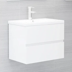 vidaXL Wastafelkast 60x38,5x45 cm spaanplaat hoogglans wit