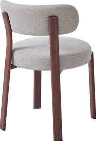 Walnoot Eetkamerstoel Met Beige Zitting