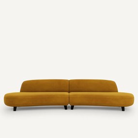 6-zits fluwelen bank, Rosebury, ontwerp Emmanuel Gallina