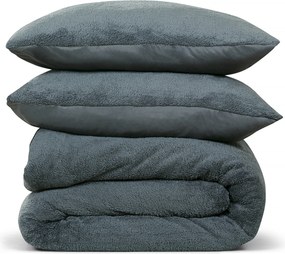 Dekbedovertrek Teddy Fleece – 100% zacht materiaal – 240×220 – antraciet