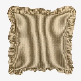 Vierkante Kussen 45x45 Cm In Katoen Clouzot Tapioca Beige - Leger Groen – Koel - Sklum