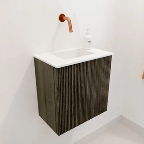 Mondiaz Joya 40cm toiletmeubel shadow met wastafel faye midden zonder kraangat talc