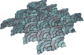 Zelfklevende Mozaïektegels Metaal | Waaier Patina Koper | 26,8×28,1 cm | Keuken, Bad &amp; WC