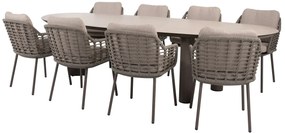 Taste by 4 Seasons Puglia tuinset terre met Denia tafel met geprint keramisch blad 290 cm Tuinset bruin weerbestendig