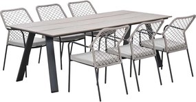 Garden Impressions Ross tuinset sand 7-delig - Braga tuintafel 220x100 cm