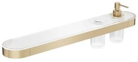 Crosswater Velo Planchet - 60cm - zeepdispenser - bekerhouder - geborsteld messing VE040F