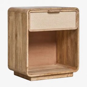 Set Van 2 Rechthoekige Nachtkastjes 40x30 Cm In Mangohout, Mdf En Abrams Jute Mangohout - Sklum