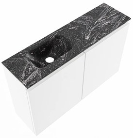 Mondiaz Ture DLux toiletmeubel 80cm talc met wastafel lava links zonder kraangat