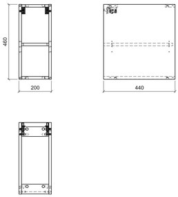 Comad Santa Fe Black badkamermeubel 140cm zwart mat met open kast en 2 mat witte waskommen