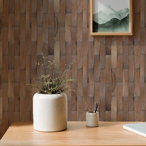 Houten Mozaïekpaneel | Walnoot Deep Dusk | 30×30 cm | Hout | Tegel