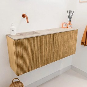 Mondiaz Joya DLux 100cm toiletmeubel oak met wastafel faye links zonder kraangat frappe