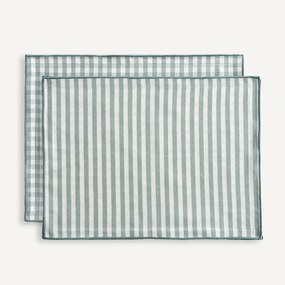 Set van 2 placemats, 30% gerecycled katoen, geweven-geverfd, Soizic