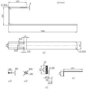 Eastbrook Warrington handdoekhouder 38cm antraciet mat