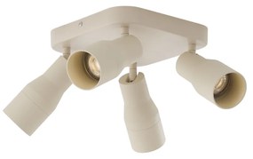 PlafondSpot / Opbouwspot / Plafondspot beige GU10 50mm vierkant 4-lichts - Stanley Modern GU10 rond Binnenverlichting Lamp