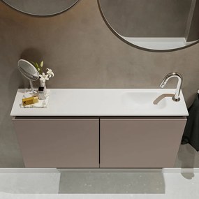Mondiaz Ture 100cm toiletmeubel smoke met wastafel talc rechts 1 kraangat