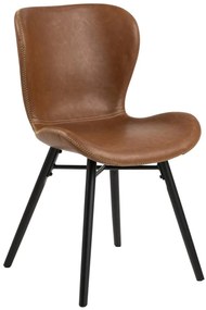 stoel BALTEA eco-leer retro brandy / zwarte poten - modern voor woonkamer / eetkamer / keuken