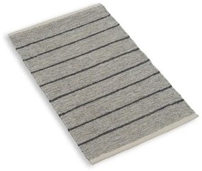 Vloerkleed, gerecycled katoen, grijze streep gemengd, klein