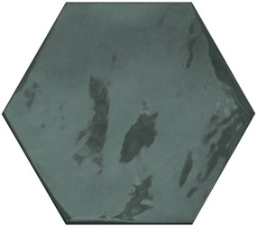 Wandtegel hexagon groen Terratinta Hexa 17x15cm green echo glans gerectificeerd
