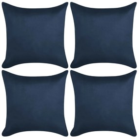 vidaXL Kussenhoezen 4 stuks marineblauw imitatie suède 50x50 cm polyester