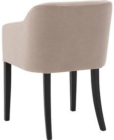 Goossens Eetkamerstoel Peda lichtgrijs velvet stof met armleuning, elegant chic
