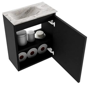 Mondiaz Ture DLux toiletmeubel 40cm urban met wastafel glace links met kraangat