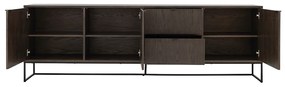 Tenzo Bali Groot Dressoir Met Houten Latjes Gerookt Eiken - 234.5x40x76cm.