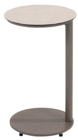 Taste by 4 Seasons Vic bijzettafel terre met rond keramisch geprint tafelblad Ø 30 cm (H 50 cm) Loungetafel   bruin weerbestendig