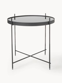 Inklapbare bijzettafel Cupid met glazen tafelblad