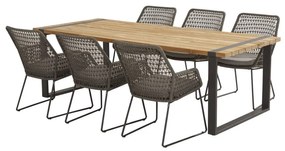 4 Seasons Outdoor Babilonia eetset met Alto tafel 240 x 100 cm  Tuinset    houtkleur weerbestendig