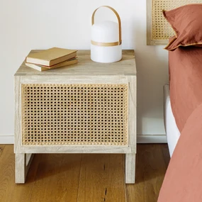 Kave Home Rexit Rotan Webbing Nachtkastje - 50x38x48cm.