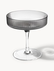 Mondgeblazen champagneglazen Ripple met reliëfpatroon, 2-delig