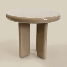 Hoogglans Salontafel Taupe 50 Cm Rond - 51 X 51cm.