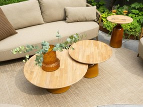 4 Seasons Outdoor June loungetafel caramel met rond blad Ø 60 cm SALE Loungetafel   beige weerbestendig