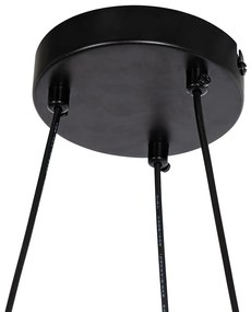 Hanglamp zwart met smoke glas rond 8-lichts - Monaco