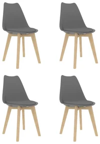 vidaXL Eetkamerstoelen 4 st kunstleer grijs