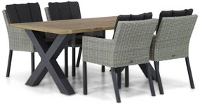 Tuinset 4 personen 180 cm Wicker Grijs Garden Collections Oxbow/Cardiff
