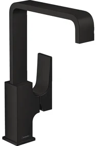 Hansgrohe Metropol wastafelkraan 230 met push open waste m. 120° draaibare uitloop 16.5cm mat zwart 32511670