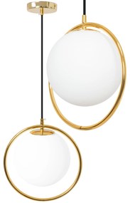 Plafondlamp Hangende Glazen Bol Wit Goud APP430-1CP