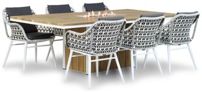 Tuinset 6 personen 220 cm Wicker/Aluminium/Teak/Aluminium/teak/Aluminium/wicker Zwart Lifestyle Garden Furniture Dolphin/Seaside