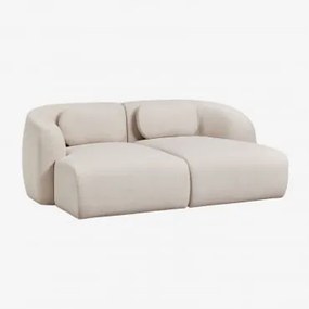 2-delige Modulaire Chaise Longue Bank In Chenille Coquette Chenille Crèmebeige - Sklum