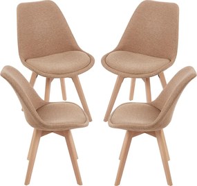 Set 4 Synk Stoffen Stoelen