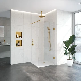 Brauer JC profielloze inloopdouche 90cm goud geborsteld
