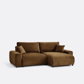 Omkeerbare hoekbank, omvormbaar, met box, in gevlamde chenille, GALENE