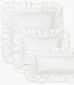 Gewassen katoenen perkal kussensloop Louane met franjes