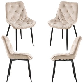 Set van 4 Miska fluwelen stoelen