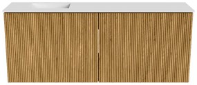 Mondiaz Joya 100cm toiletmeubel oak met wastafel faye links zonder kraangat talc