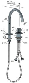 Hotbath Cobber 2-gats wastafelkraan geborsteld messing PVD