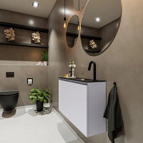 Mondiaz Ture 80cm toiletmeubel cale met wastafel urban rechts 1 kraangat