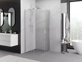 Mexen Exo-S Duo vierkante schuifdouchecabine 100 x 100 cm, transparant, chroom - 8111-100-100-01-00