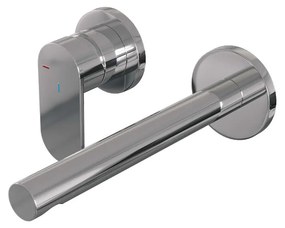 Brauer Chrome Edition ColdStart wastafelkraan inbouw rechte uitloop en rozetten model C2 chroom